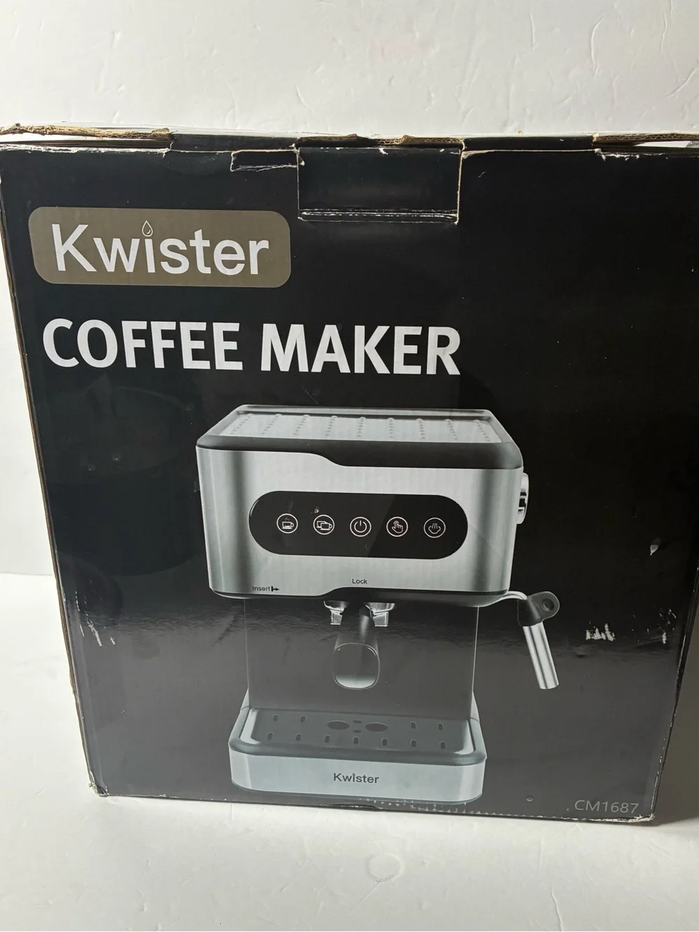 Kwister Stainless Steel Espresso Machine - Black and Silver